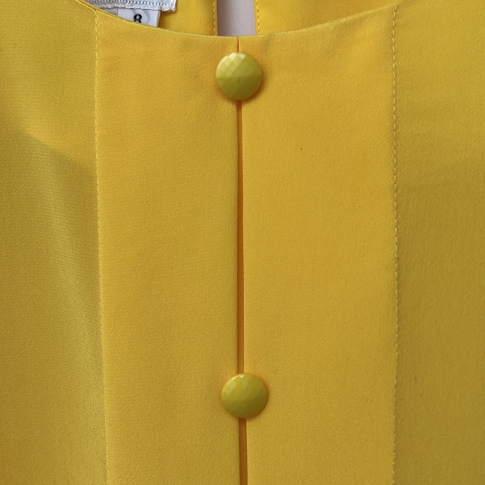 SIMON CHANG | Yellow Blouse with Pleated Details - Picture 10 of 14